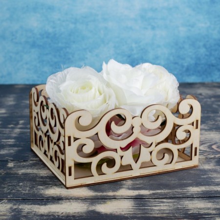 Kashpo wooden 17.5 × 15 × 9 cm desktop "monogram", natural give beautifully