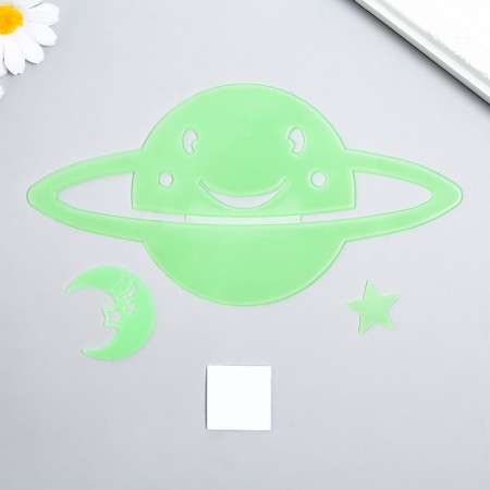 Phosphorus sticker "Planet" with adhesive pads set of 3 pcs mix 29.5x25 cm-4