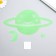 Phosphorus sticker "Planet" with adhesive pads set of 3 pcs mix 29.5x25 cm