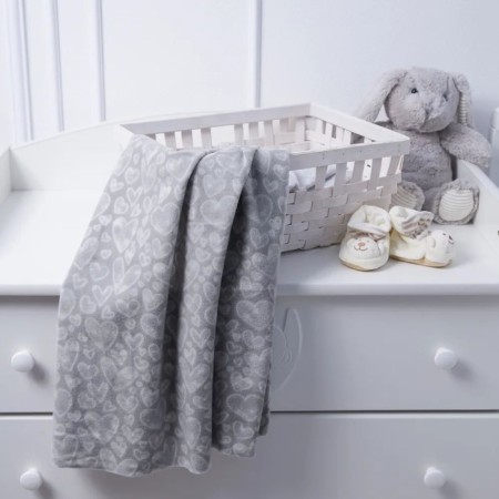Fleet “Watercolor Hearts” plaid, size 100x118 cm, color gray color-1