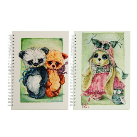 Sketchbook for sketches A5, 60 sheets on the crest "Friends-toy", solid cover, matte lamination, block 100 g/m2, mix