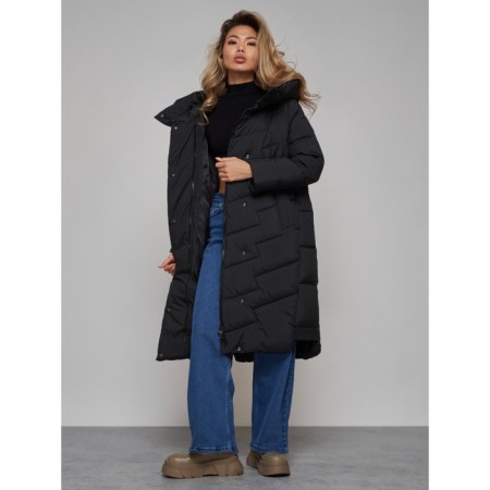 Coat insulated winter female, size 50, black color-16