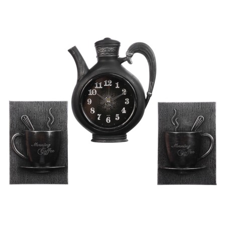 Wall -wall clocks for the kitchen "Sangino", silent, 26.5 x 24 cm, black silver, aa-4