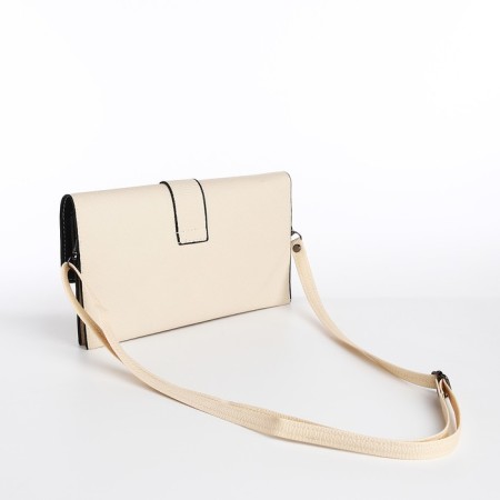 Bag-clate on magnet, long belt, white color-1