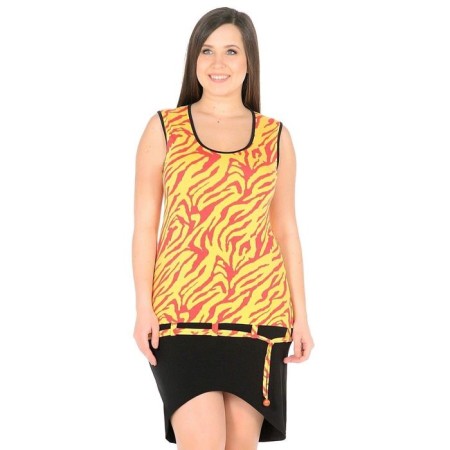 Women's dress, size 48, yellow-red color-1