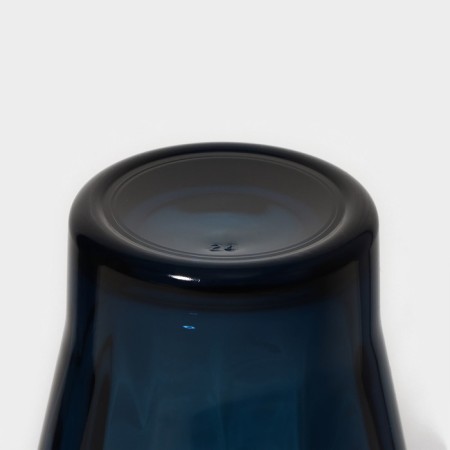 Low glass glass "Shetland sculpture", 300 ml, blue color-2