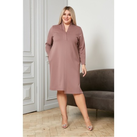 Female dress, size 54, brown-pink color-1
