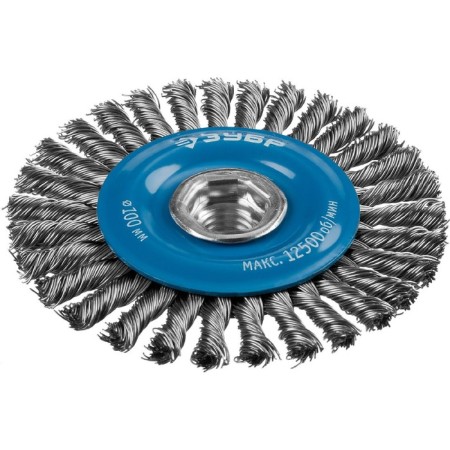 Discus brush "Bison" 35192-100_z02, for Ushm, steel 0.5 mm, wicker bunches, M14x100 mm-1