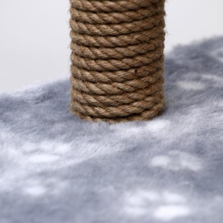 House for cats with a claw, two -story, with windows, 50 x 36 x 75 cm, gray with paws-9