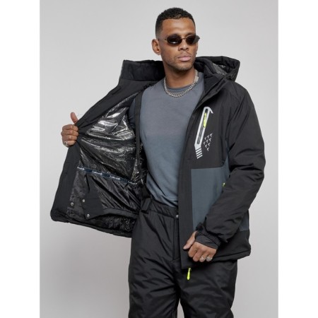 Male winter ski costume, size 48, black color-15