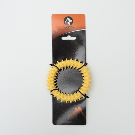 Toy floating for dogs "thorns" Pizhon Premium, foamed TPR, 11 cm, yellow-3