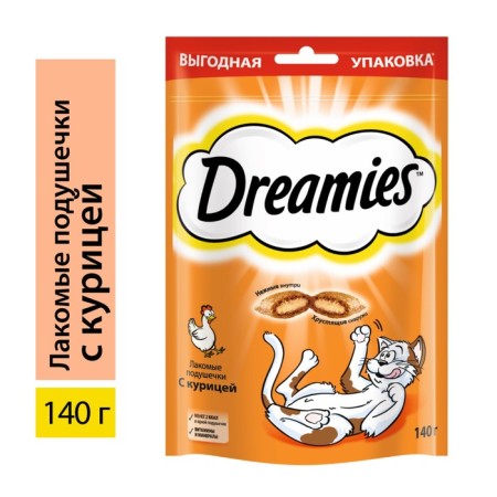 Dreamies treat for cats, chicken, 140 g