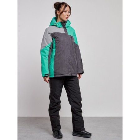 Ski costume female winter, size 52, green color-2
