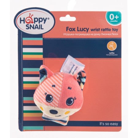 Игрушка-погремушка на ручку Happy snail, лисичка «Люси»-1