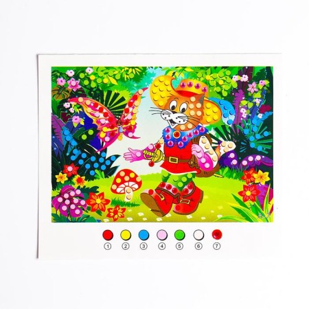 Application with round rhinestones and EVA "Cat in boots"-2