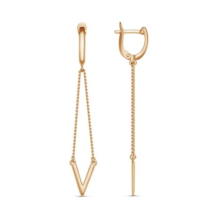Hanging earrings "Victory", pink gilding