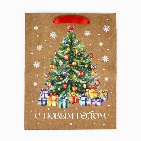 Gift New Year Craft vertical “Happy New Year”, Christmas tree, MS 18 x 23 x 10 cm-3