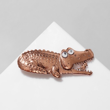 Brooch "Crocodile", copper color-1