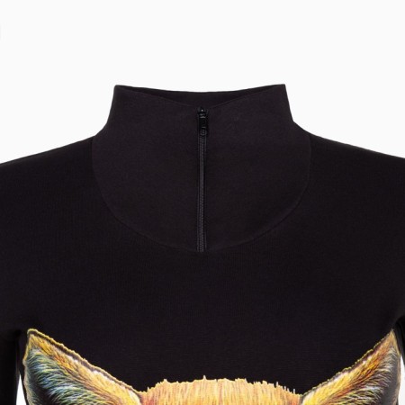 Women's thermal underwear (jumper, leggings) print fox, black color, size 52-1