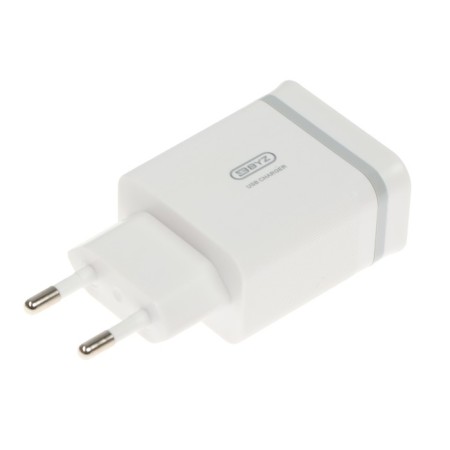 Network charger byz U26 EU, 2 USB, 2.4 A, Lightning 1 m cable, white-4