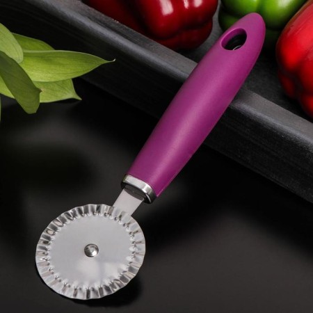 A knife for pizza and dough shade Blade, 20 cm, handle Soft-Touch, purple color-2