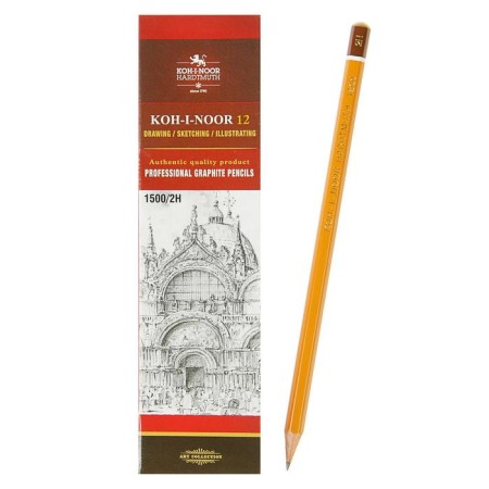 Chernographic pencil 2.0 mm, Koh-I-Noor 1500 2H, professional, l = 175 mm