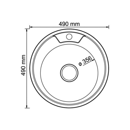 Kitchen sink Mixline 528182, mortise, thickness 0.6 mm, 49x49x17 cm, issue. 3 1/2 ", with Siphon-5