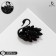Brooch "Bird" Swan, black color in ferrous metal