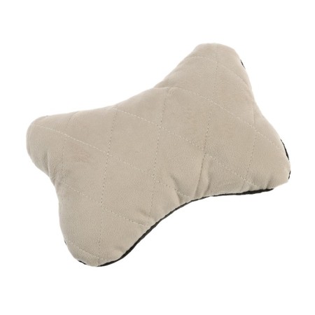 Car bone pillow, on a headrest, velor, beige, rhombus, 16 x 24 cm-8