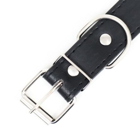 A collar made of artificial leather with a wool for engraving, 2.5 x 52 cm, Osh 35-45 cm, black-4