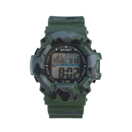 Watch of Electronic Electronic Sport, D-5 cm, silicone strap 24.5 cm, khaki-4