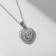 The pendant "Heart" is shiny, the color is white in silver, 39 cm