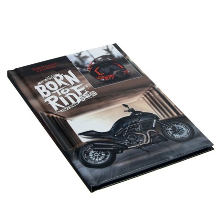 Note book A6 48 sheets in the CENT "Black Motorcycle", a solid cover, glossy lamination-1