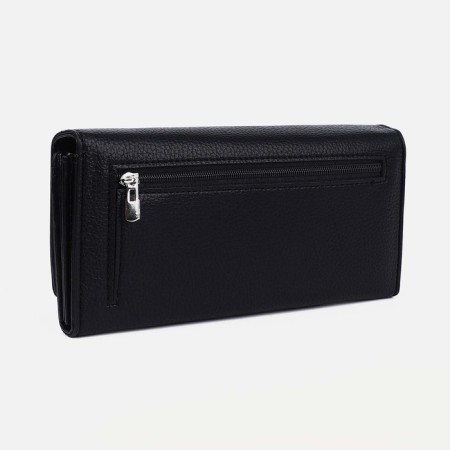 Women's wallet on magnets, black color-1