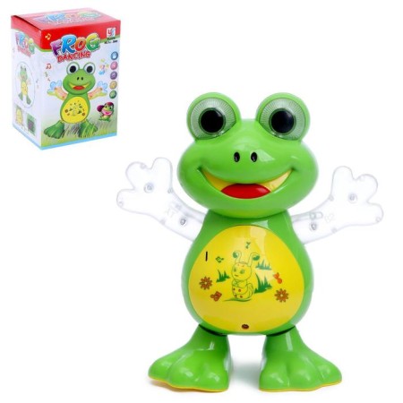 Toy "Frog", works from batteries, dances, light and sound effects