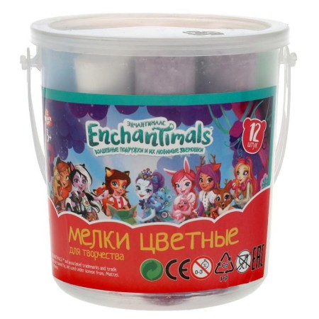Core -colored asphalt for creativity, "Enchantimals" 12 pcs. (6 centers), in the bucket