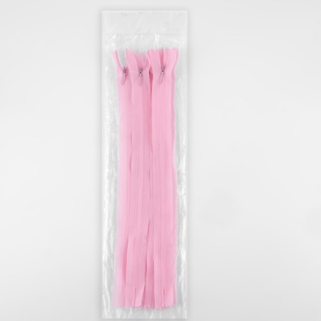 Lightning secret, No. 3, non -proceeding, locking machine, 30 cm, pink color-2
