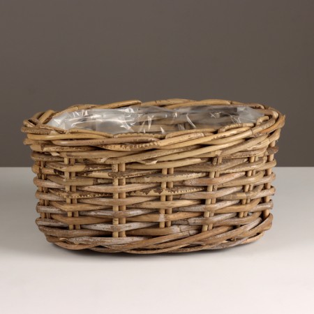 Kashpo wicker, 30x17khn15cm, gray, rattan