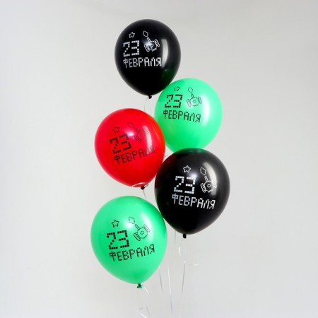 Shar Latex 12 "" February 23 ", Pixels, 50 pcs.-1