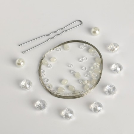 Set for creativity. Wedding hairpin "Radiance of crystal"-4