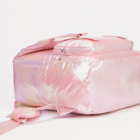 Young backpack from textiles on lightning, 4 pockets, pink color-4