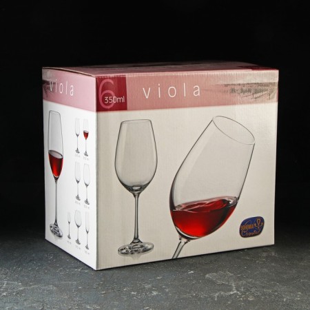 A set of glasses for the wine Bohemia Crystal "Sandra", 450 ml, 6 pcs, black color-2