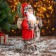 Santa Claus "in a red fur coat with skis" 30 cm