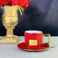 A cup with a saucer and a spoon Lenardi, 250 ml