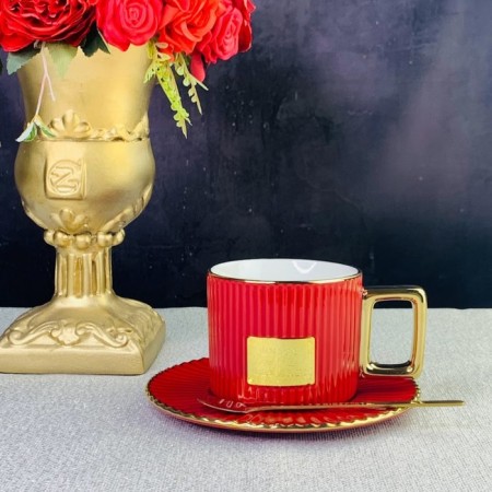 A cup with a saucer and a spoon Lenardi, 250 ml