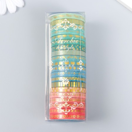 Glue tape Paper "Pavino tail" set of 20 pcs width. 0.5 cm dl. 2 m 4x10 cm-4
