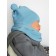 A cap on ties with pompons Children's Amarobaby Pure Love Pompony, with a lining, size 44-46 cm, blue color