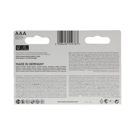 Battery Alkalin Varta Longlife Power, AAA, LR03-8BL, 1.5V, blister, 8 pcs.-3