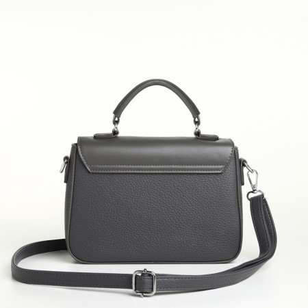 Women's bag on the Textura valve, small size, dark gray color-2
