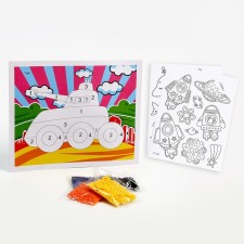 Set for creativity: EVA applique with crumbs and coloring - stickers 